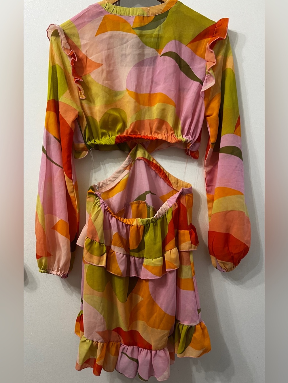 Multi-Color Ruffle Two-Piece Dress - Picture 2 of 4